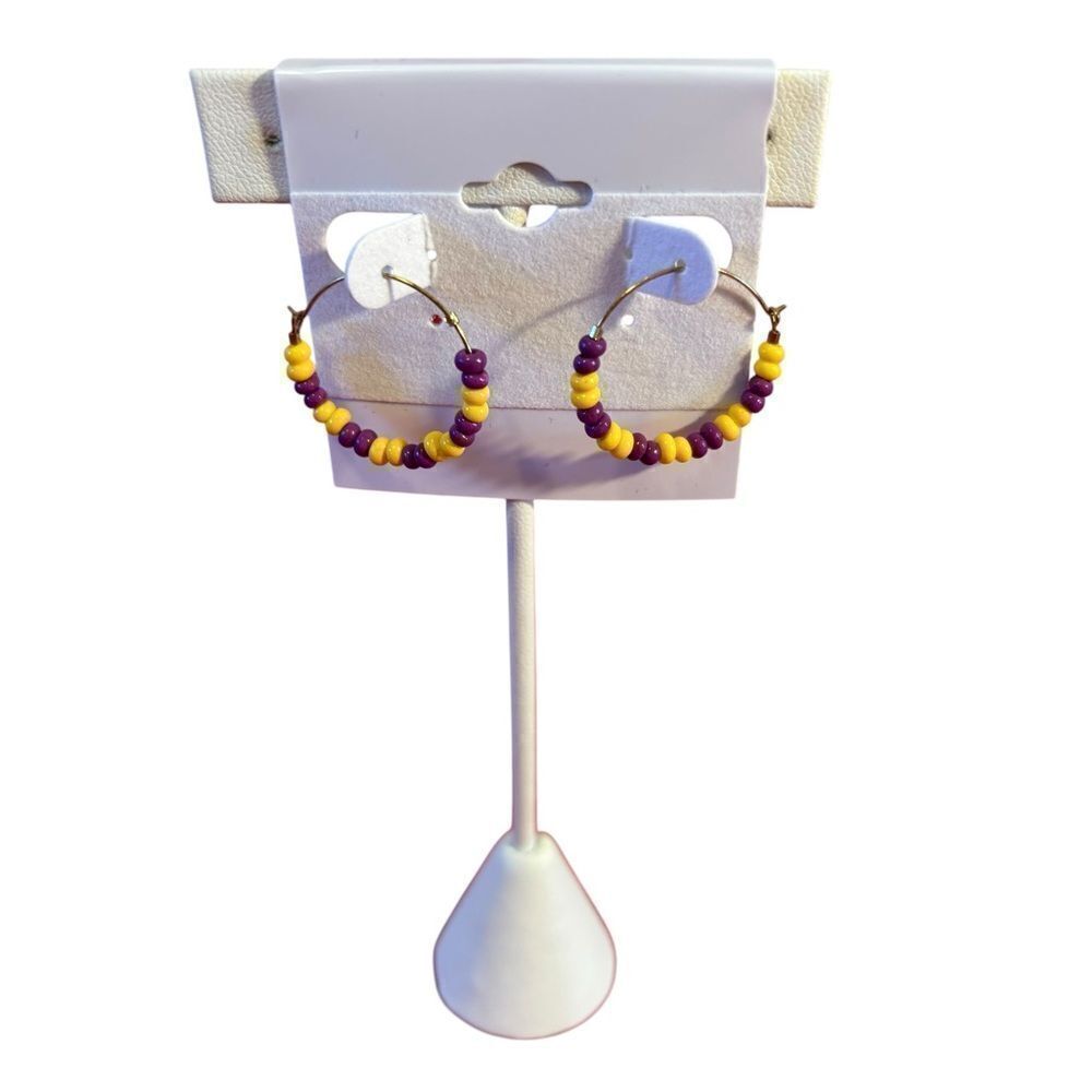 Ink & Alloy Colorful Beaded Hoop Earrings